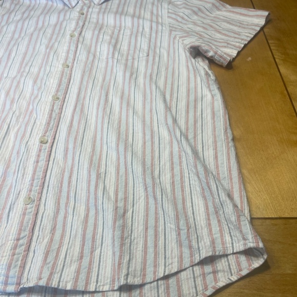Marine Layer XL Striped Button Up Shirt One Pocket Short Sleeve - Picture 3 of 16